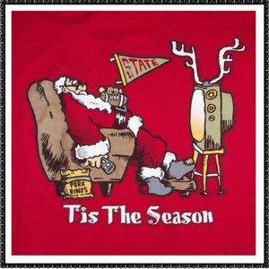 Christmas T Shirt L FUNNY FOOTBALL Tee TV REMOTE